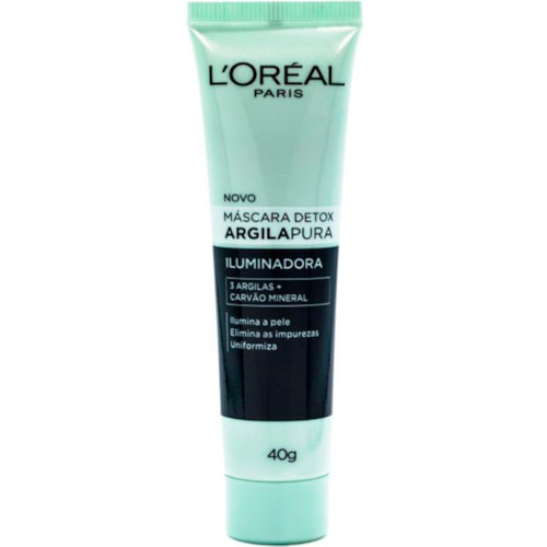 Máscara L'Oréal Paris Iluminadora Facial Detox 40g