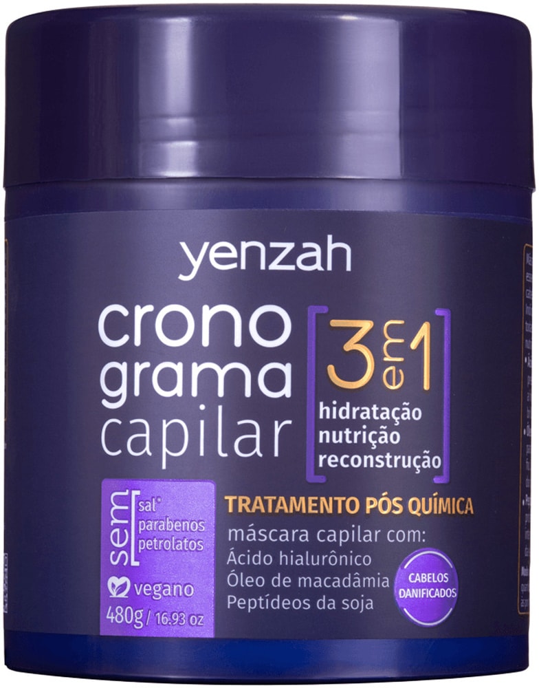 Máscara Yenzah Cronograma Capilar 3 em 1 480g - Destro