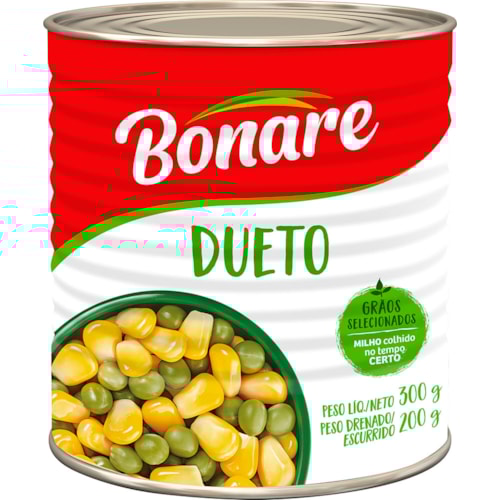 Milho e Ervilha Bonare Dueto Lata 200g