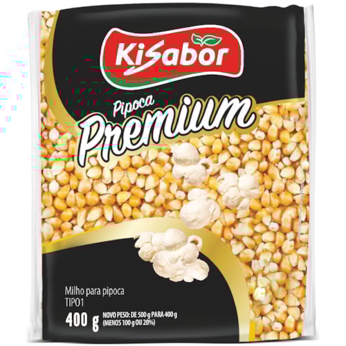 Milho para Pipoca Kisabor Premium 400g