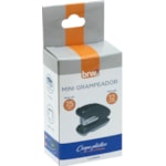 Mini Grampeador BRW Preto 12 Folhas 7,5cm