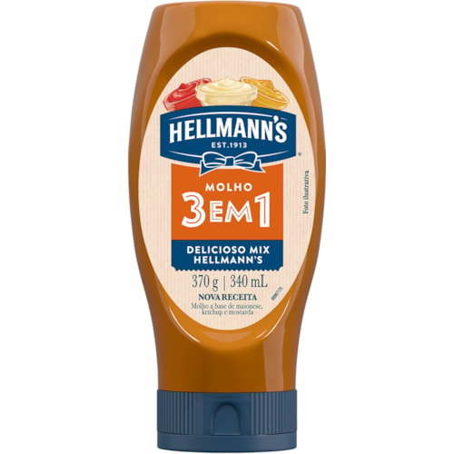 Molho 3 em 1 Hellmann's Squeeze 370g