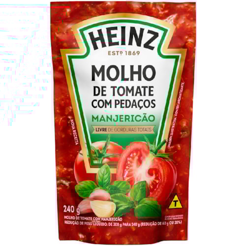 Molho de Tomate Heinz Manjericão Sachet 240g