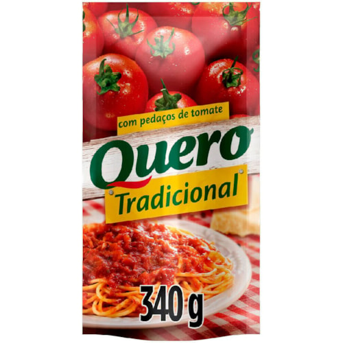 Molho de Tomate Tradicional Quero Sachet 340g Teste