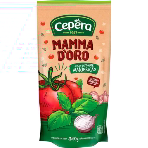 Molho Mamma D'Oro de Tomate Manjericão Sachet 340g