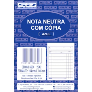 Nota Neutra São Domingos 1/36 - 25x2 Folhas