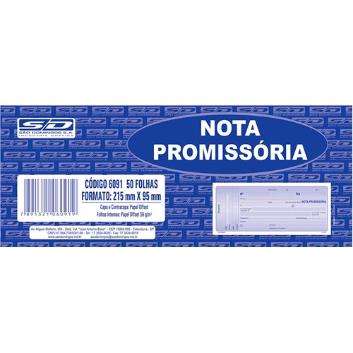 Nota Promissória São Domingos - 50 Folhas