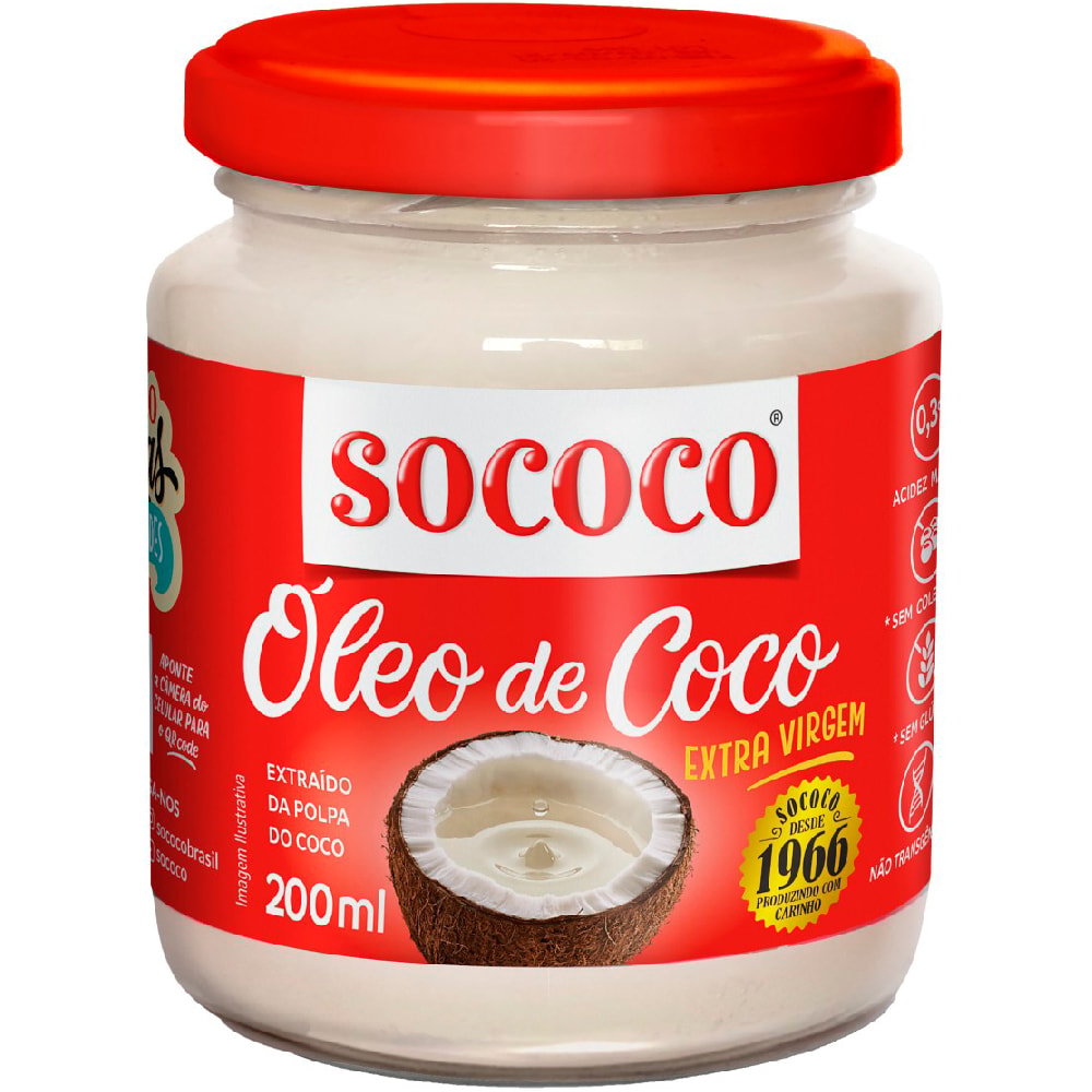 óleo de Coco Sococo Extra Virgem 200ml - Destro