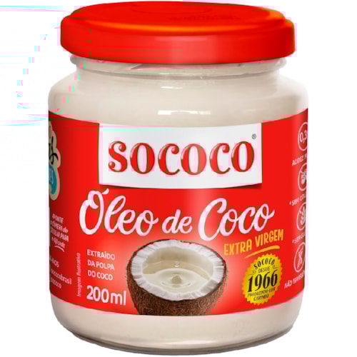 Óleo de Coco Sococo Extra Virgem 200ml