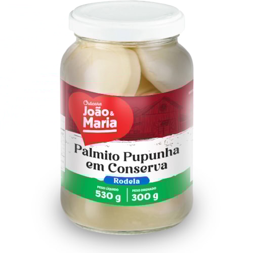 Palmito Pupunha Chácara João e Maria Rodela 300g