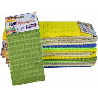 Pano de Microfibra Flabom 30x40cm 3Un