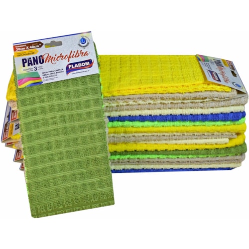 Pano de Microfibra Flabom 30x40cm 3Un