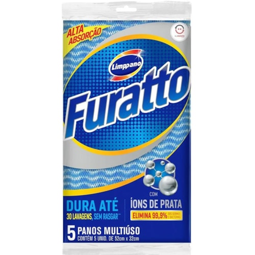 Pano Multiuso Furatto Íon de Prata Azul 5Un