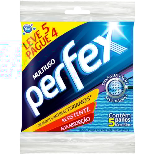 Pano Multiuso Perfex Azul Leve 5 Pague 4