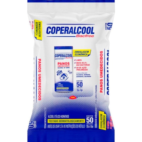 Pano Umedecido Álcool Coperalcool 70° INPM Classic 50 unidades