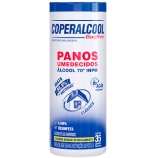 Pano Umedecido Coperalcool Bacfree Clássico 35 unidades