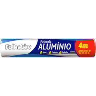 Papel Alumínio FolhaLev Rolo 30cmx4m