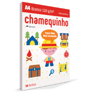 Papel Chamequinho Sulfite A4 Branco 120g 50Fl