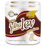 Papel Higiênico Folhalev Folha Dupla Neutro 30m 8 unidades