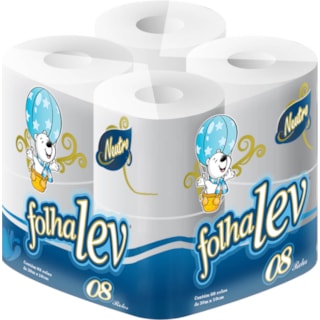 Papel Higiênico Folhalev Folha Simples Neutro 30m 8 Unidades