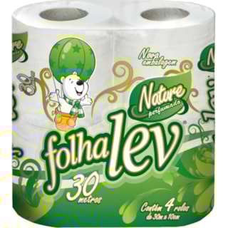 Papel Higiênico Folhalev Folha Simples Perfumado 30m 4 Unidades