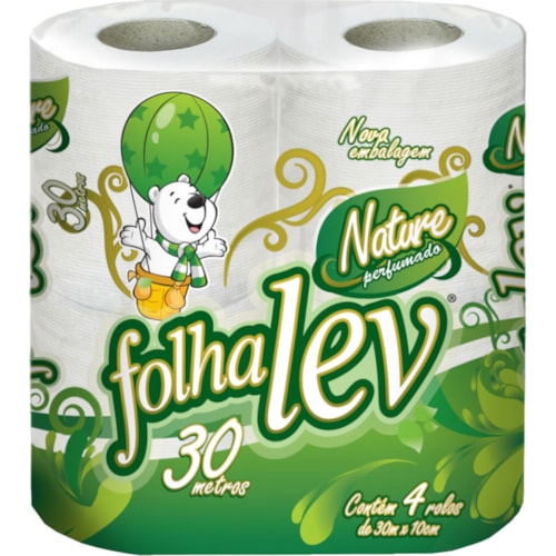 Papel Higiênico Folhalev Folha Simples Perfumado 30m 4 Unidades