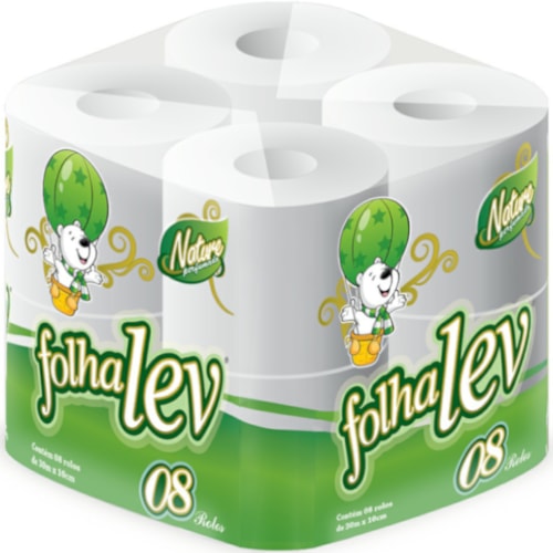Papel Higiênico Folhalev Folha Simples Perfume 30m 8 Unidades