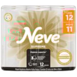 Papel Higiênico Neve Supreme Folha Tripla Leve 12 Pague 11 20m