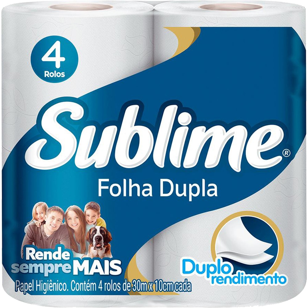 Papel Higiênico Softys Sublime Folha Dupla Neutro 30m 4 Unidades Destro