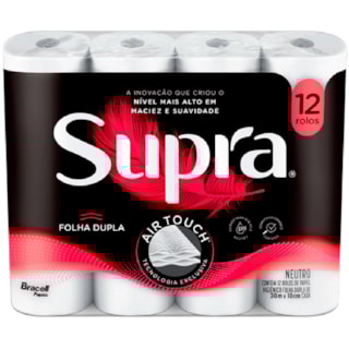 Papel Higiênico Supra Folha Dupla Neutro 30m 12Un