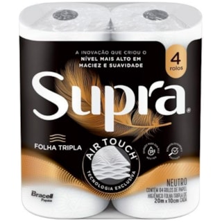 Papel Higiênico Supra Folha Tripla 20M 4Un
