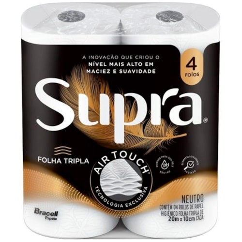 Papel Higiênico Supra Folha Tripla 20M 4Un