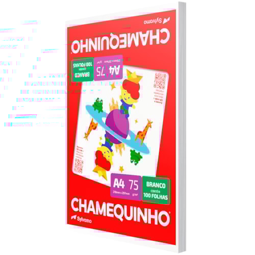Papel Sulfite Chamequinho Branco A4 75g 100Fl