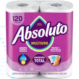 Papel Toalha Absoluto Branca 120FL 12Un