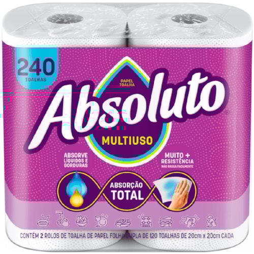 Papel Toalha Absoluto Branca 240FL 12Un