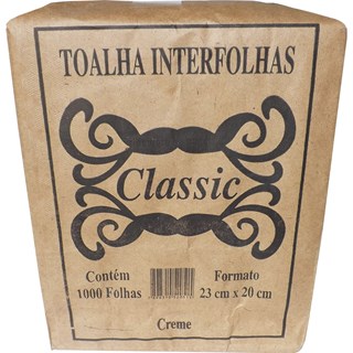 Papel Toalha Classic Interfolhas Creme 23x20cm 1000Fl
