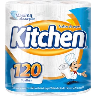 Papel Toalha Kitchen Branca 2X60 Folhas