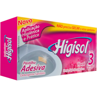 Pastilha Adesiva Higisol Sanitário Floral 3Un