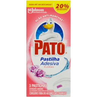 Pastilha Sanitária Pato Adesiva Floral 3Un Leve + Pague -