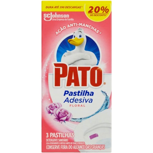 Pastilha Sanitária Pato Adesiva Floral 3Un Leve + Pague -