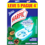 Pedra Sanitária Harpic 2 em 1 Pinho 5Un Leve 5 Pague 4