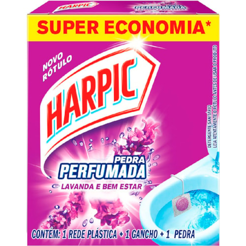 Pedra Sanitária Harpic Perfumada Lavanda e Bem Estar 20g Embalagem Eco