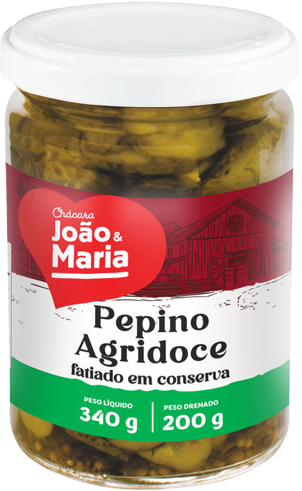 Pepinos em Conserva Agridoce João e Maria 200g - Destro