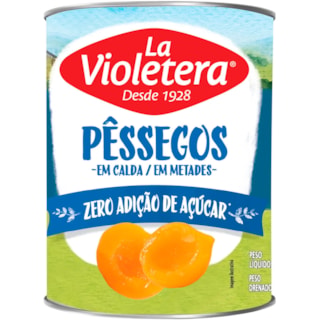 Pêssego La VIoletera Metades em Calda Zero Açúcar 485g