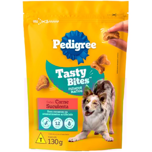 Petisco Pedigree Tasty Bites Carne Suculenta 130g