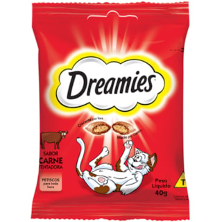 Petiscos Dreamies Sabor Carne Tentadora Para Felinos 40g
