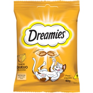 Petiscos Dreamies Sabor Queijo Delicioso Para Felinos 40g