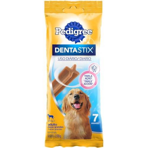 Petiscos Para Cães Pedigree Detastix Raças Grandes 7Un 110g
