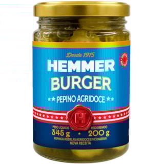 Picles Hemmer Burger Agridoce em Rodelas 200g