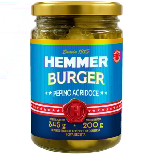 Picles Hemmer Burger Agridoce em Rodelas 200g